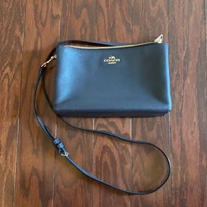Coach double zipper crossbody purse